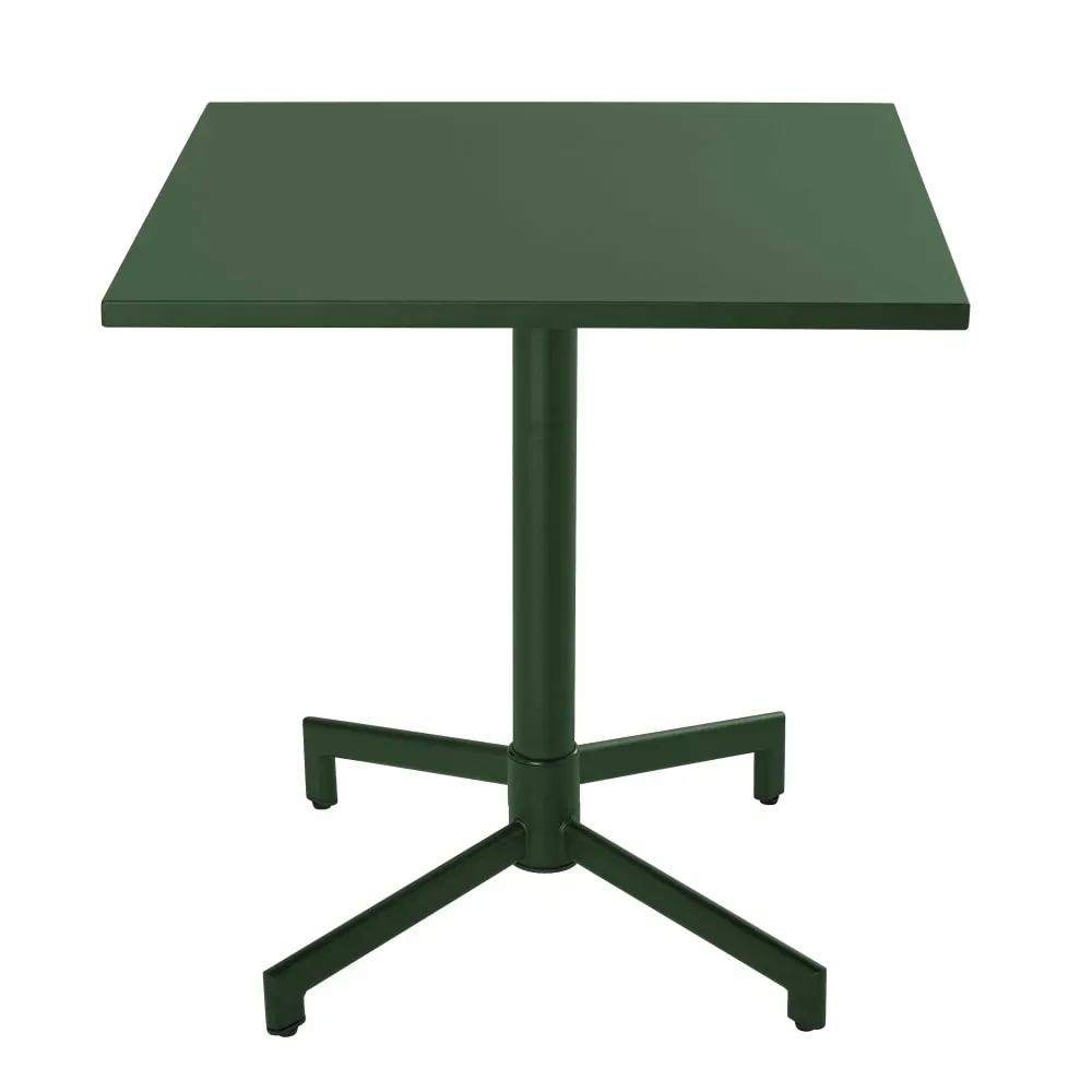 Illustration numéro 3 du produit Ensemble table 70 cm et 2 chaises de jardin en métal vert forêt