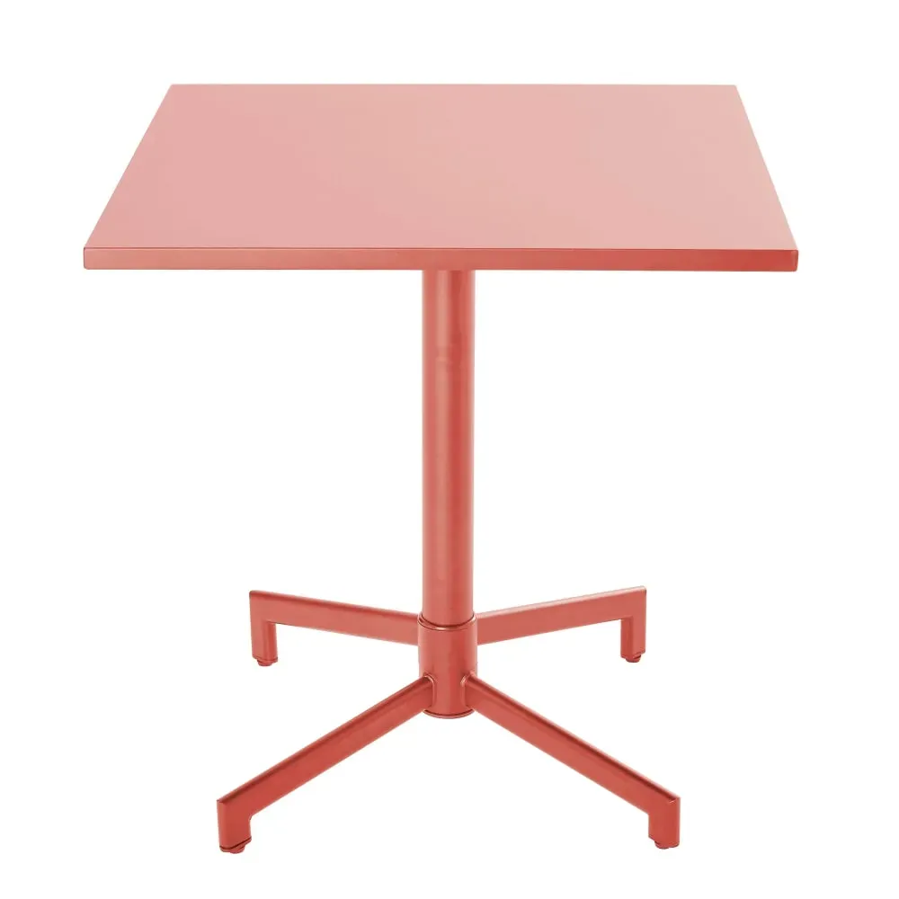 Illustration numéro 3 du produit Ensemble table 70 cm et 2 chaises de jardin en métal argile