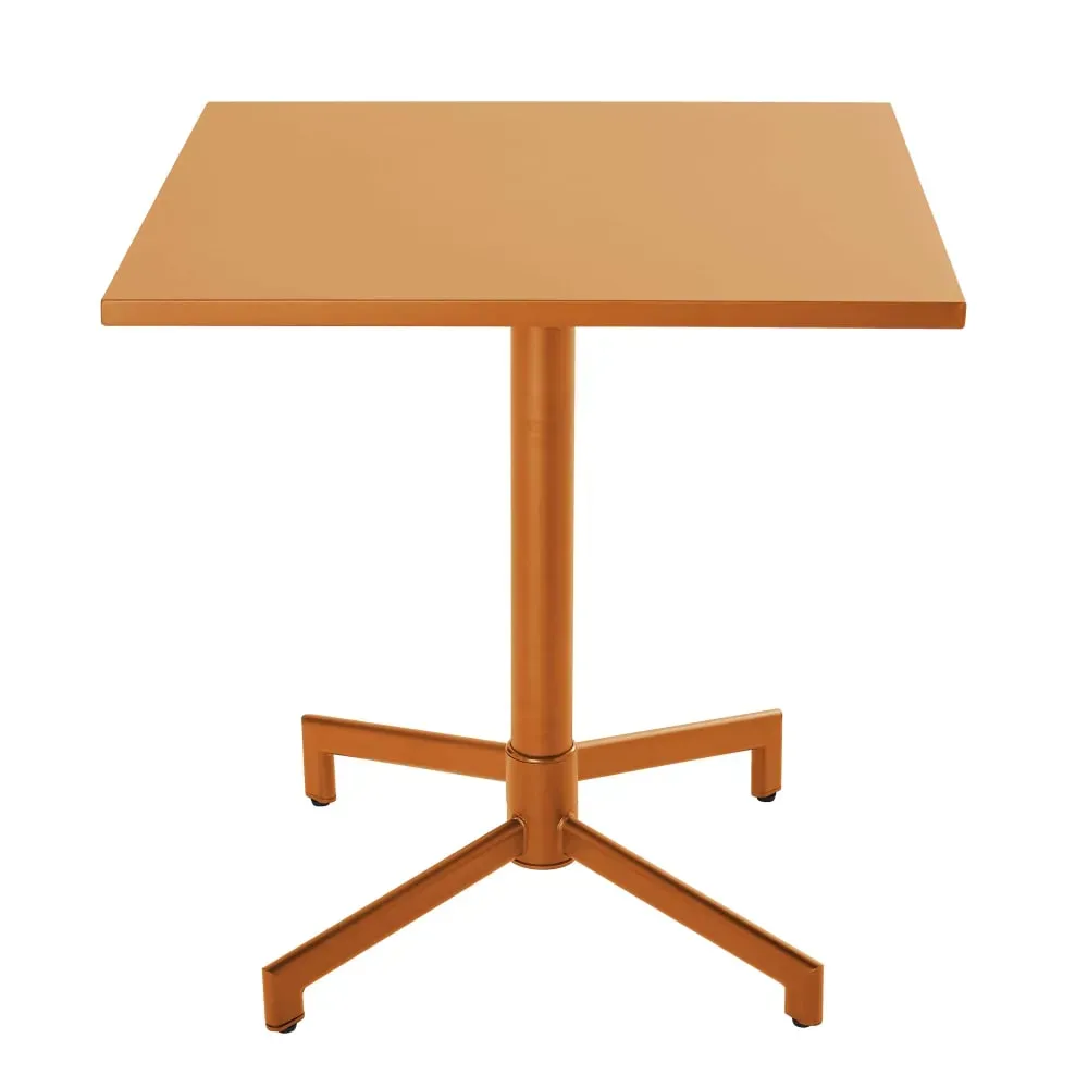 Illustration numéro 3 du produit Ensemble table 70 cm et 2 chaises de jardin en métal caramel