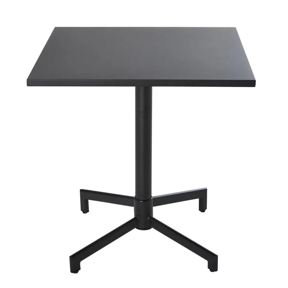 Illustration numéro 3 du produit Ensemble table 70 cm et 2 fauteuils de jardin en métal gris anthracite