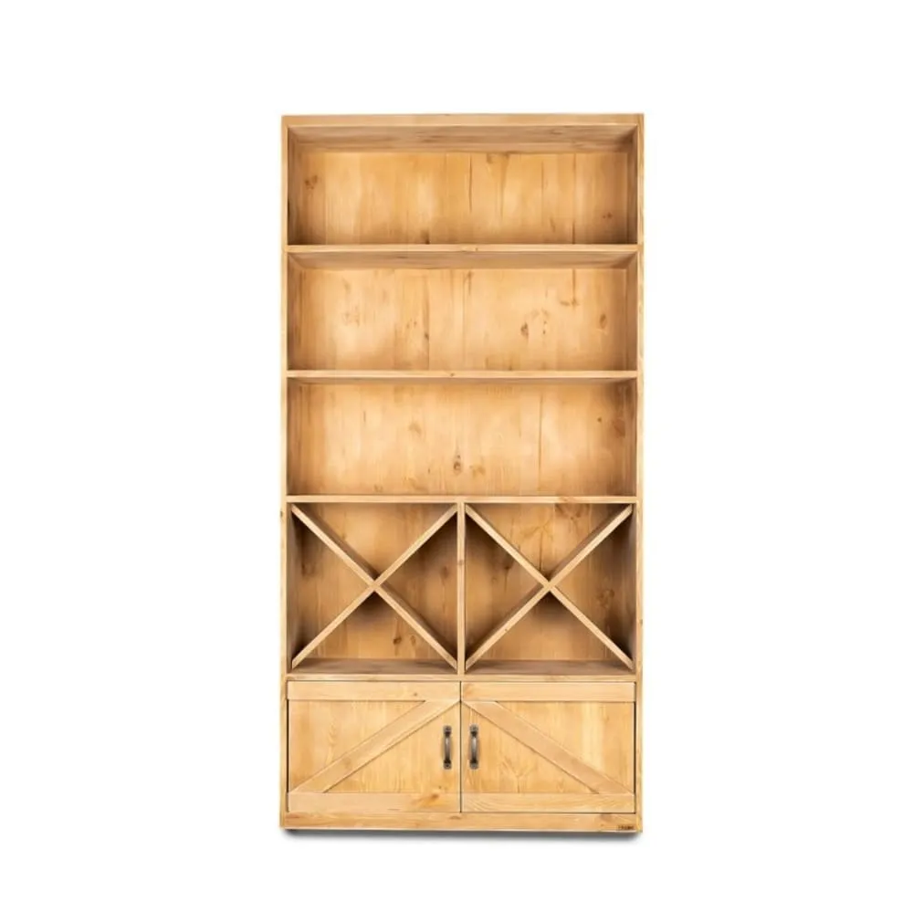 Illustration numéro 3 du produit Étagère à vin et épicerie 4 niveaux bois massif