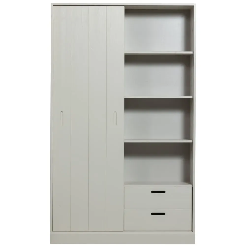 Illustration numéro 3 du produit Armoire 1 porte coulissante en bois de pin gris