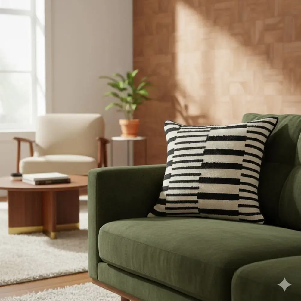 Illustration numéro 3 du produit Coussin en coton velours blanc OEKO-TEX® 45 x 45