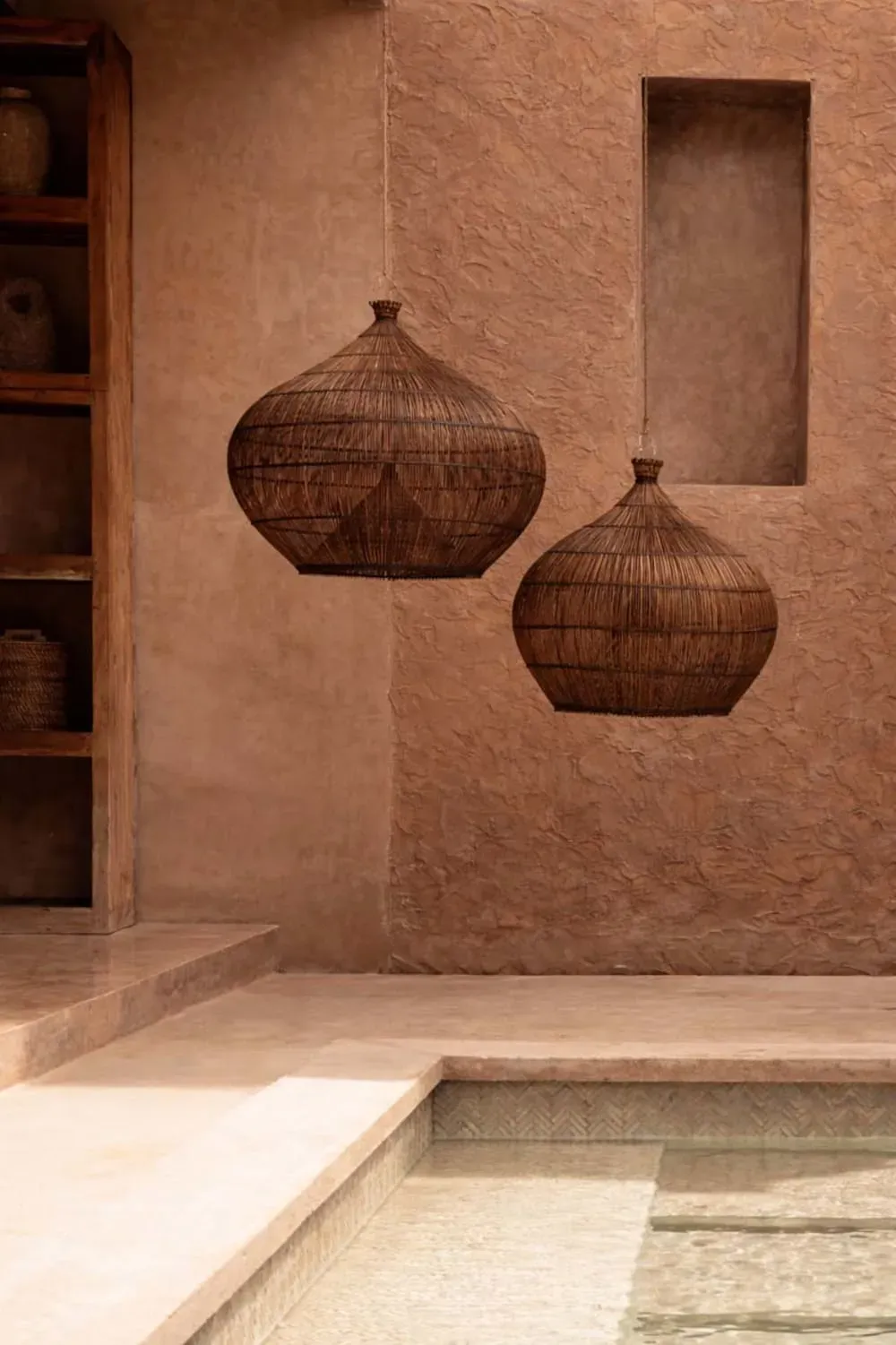 Illustration numéro 3 du produit Suspension bambou noyer foncé 80x80x70cm