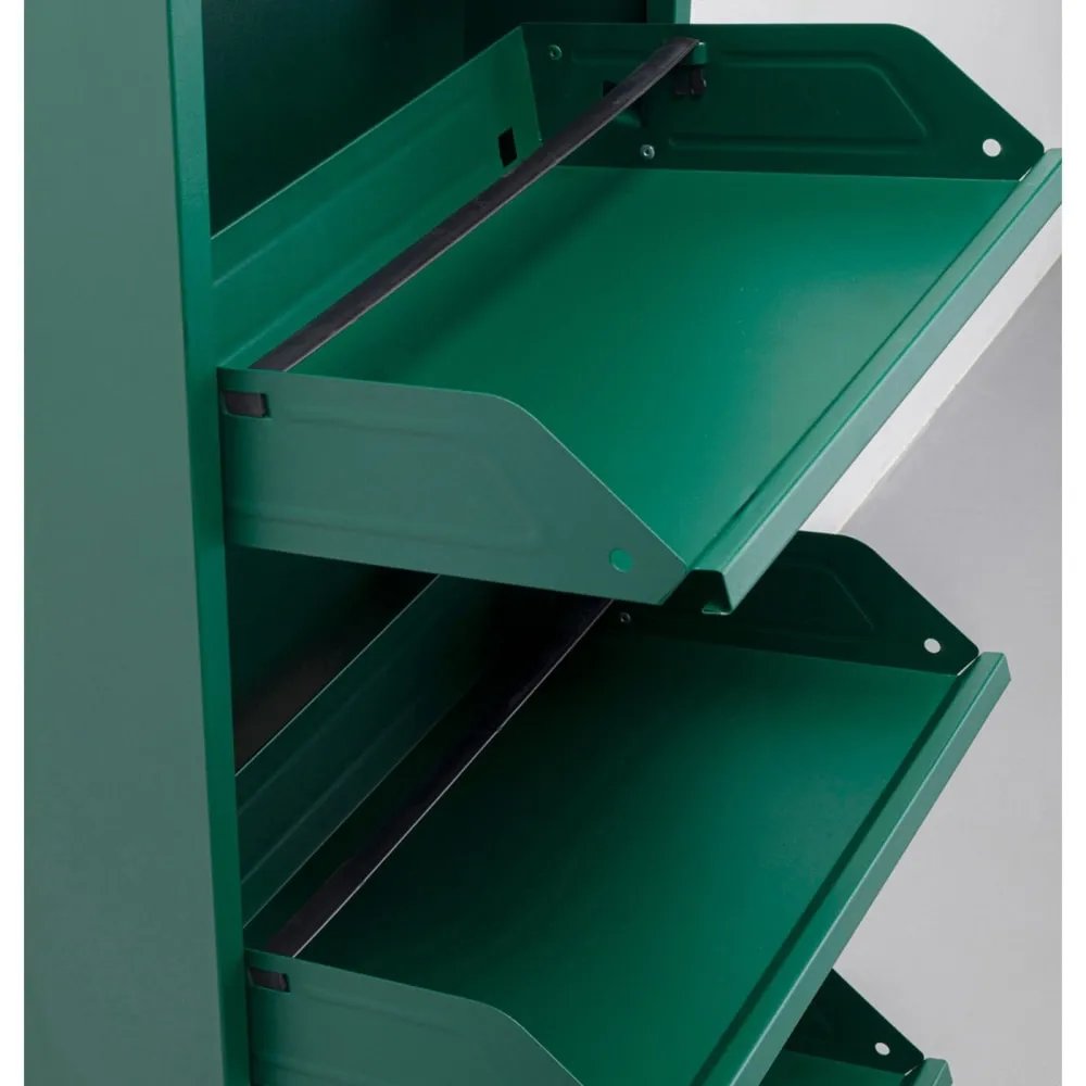Illustration numéro 3 du produit Casier à chaussures 4 tiroirs en acier vert