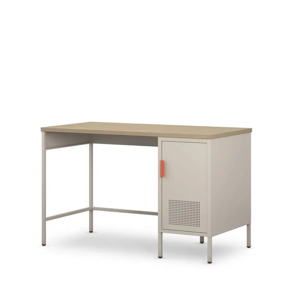 Illustration numéro 3 du produit Bureau 1 porte en métal L120cm - Beige