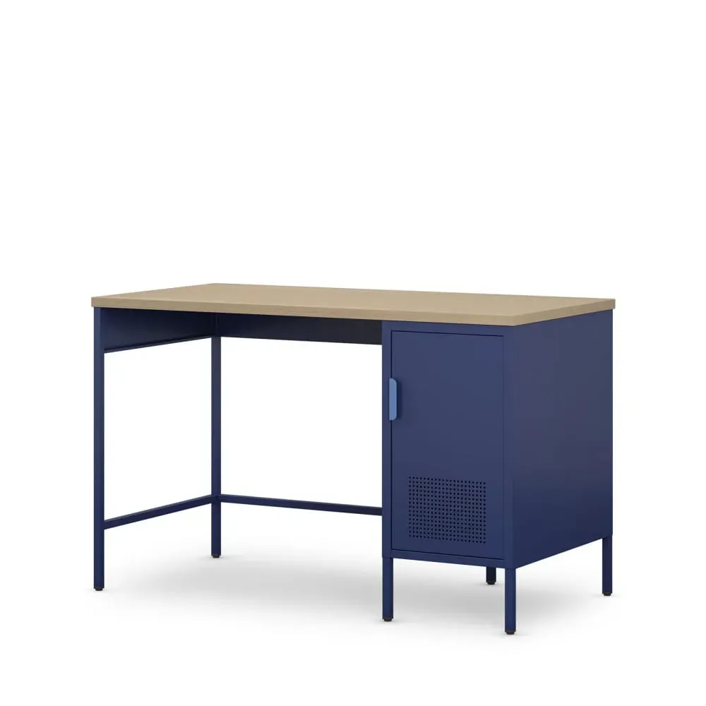 Illustration numéro 3 du produit Bureau 1 porte en métal L120cm - Bleu