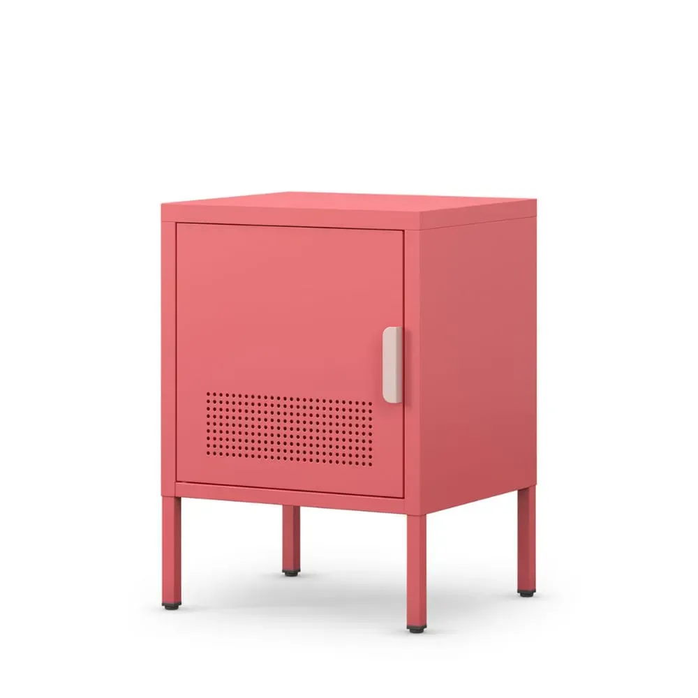 Illustration numéro 3 du produit Table de chevet 1 porte en métal L40cm - Rose