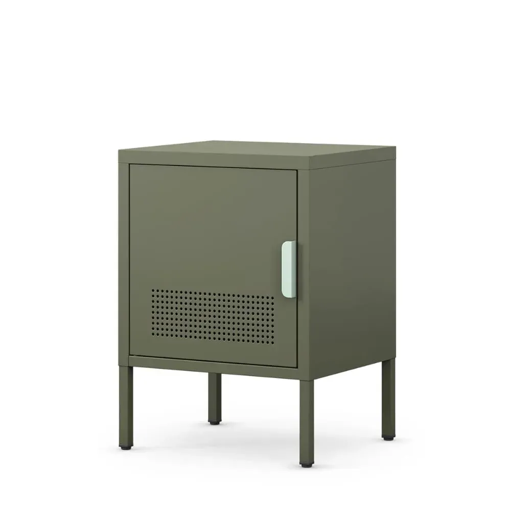 Illustration numéro 3 du produit Table de chevet 1 porte en métal L40cm - Vert