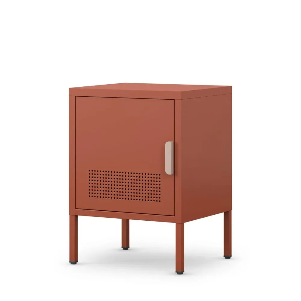 Illustration numéro 3 du produit Table de chevet 1 porte en métal L40cm - Terracotta