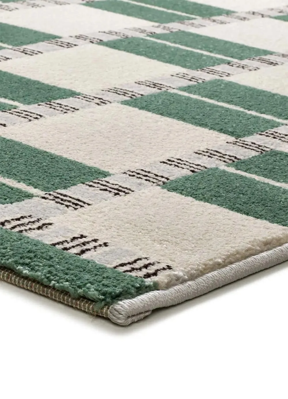 Illustration numéro 3 du produit Tapis géométrique vert/beige 80x150 cm
