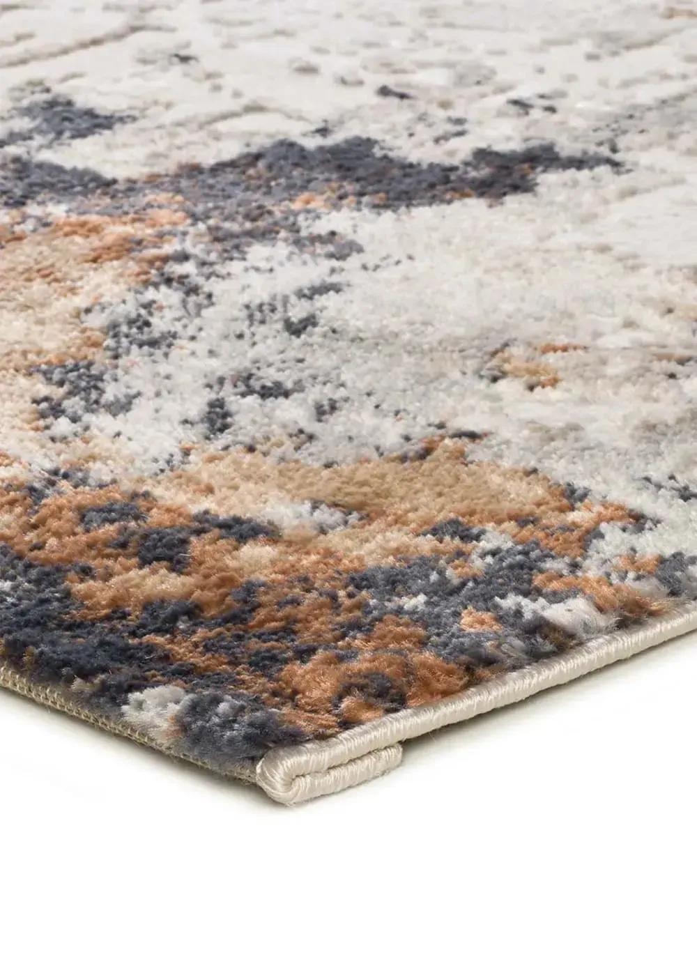 Illustration numéro 3 du produit Tapis á relief abstrait beige/rouille/bleu 192x290 cm