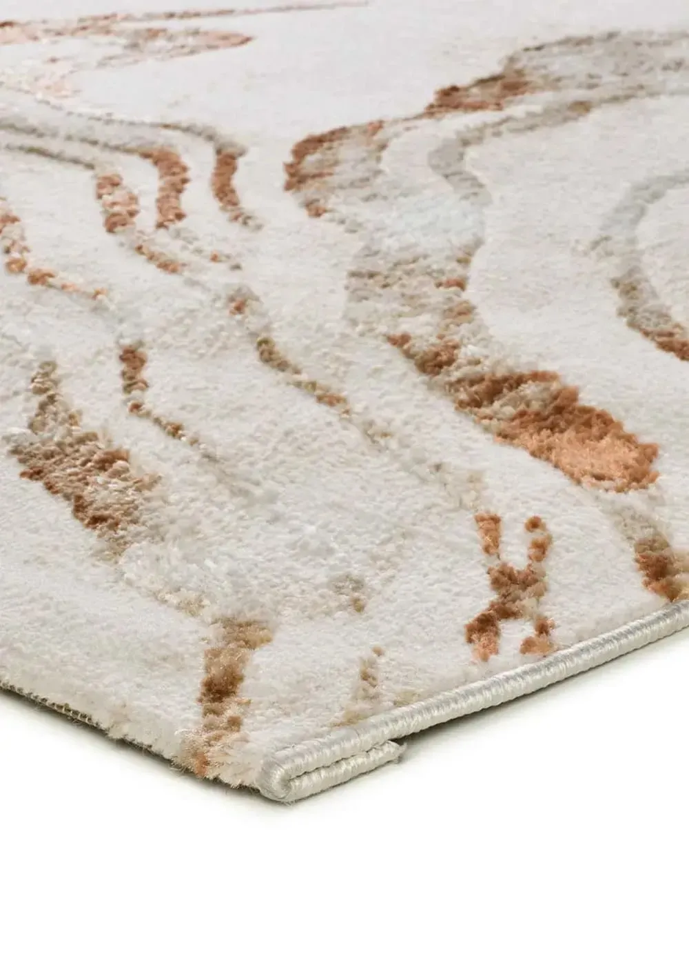 Illustration numéro 3 du produit Tapis á relief abstrait beige/rouille 77x150 cm