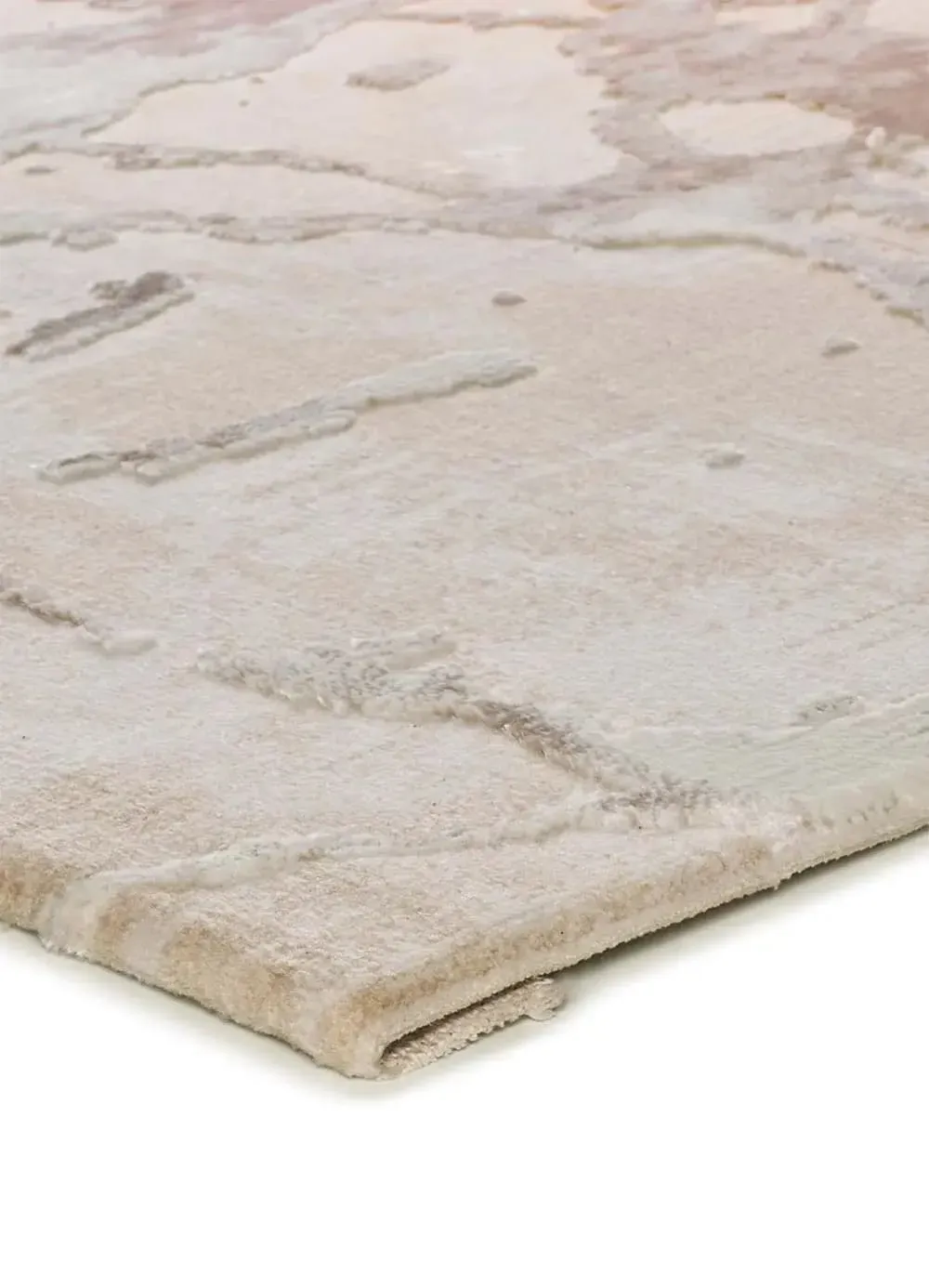 Illustration numéro 3 du produit Tapis à relief effet marbre beige 77x150 cm