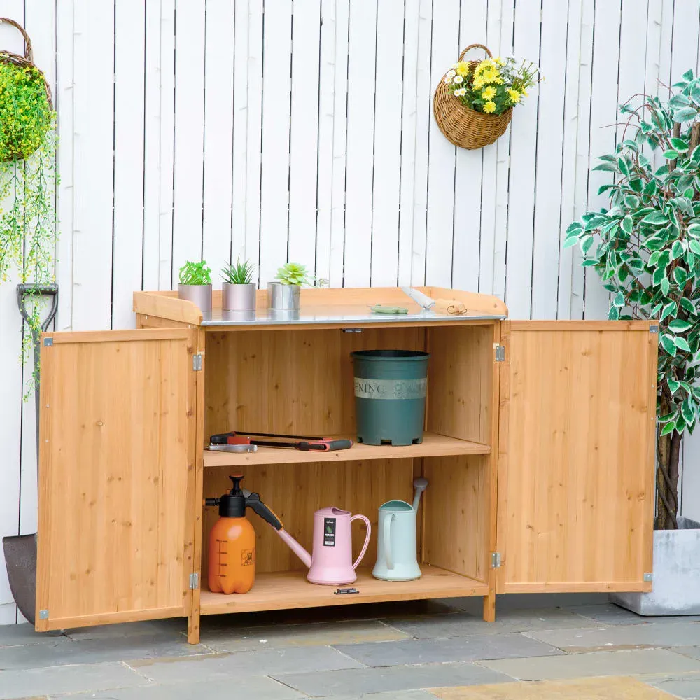 Illustration numéro 3 du produit Armoire de jardin double porte bois de cèdre pré-huilé