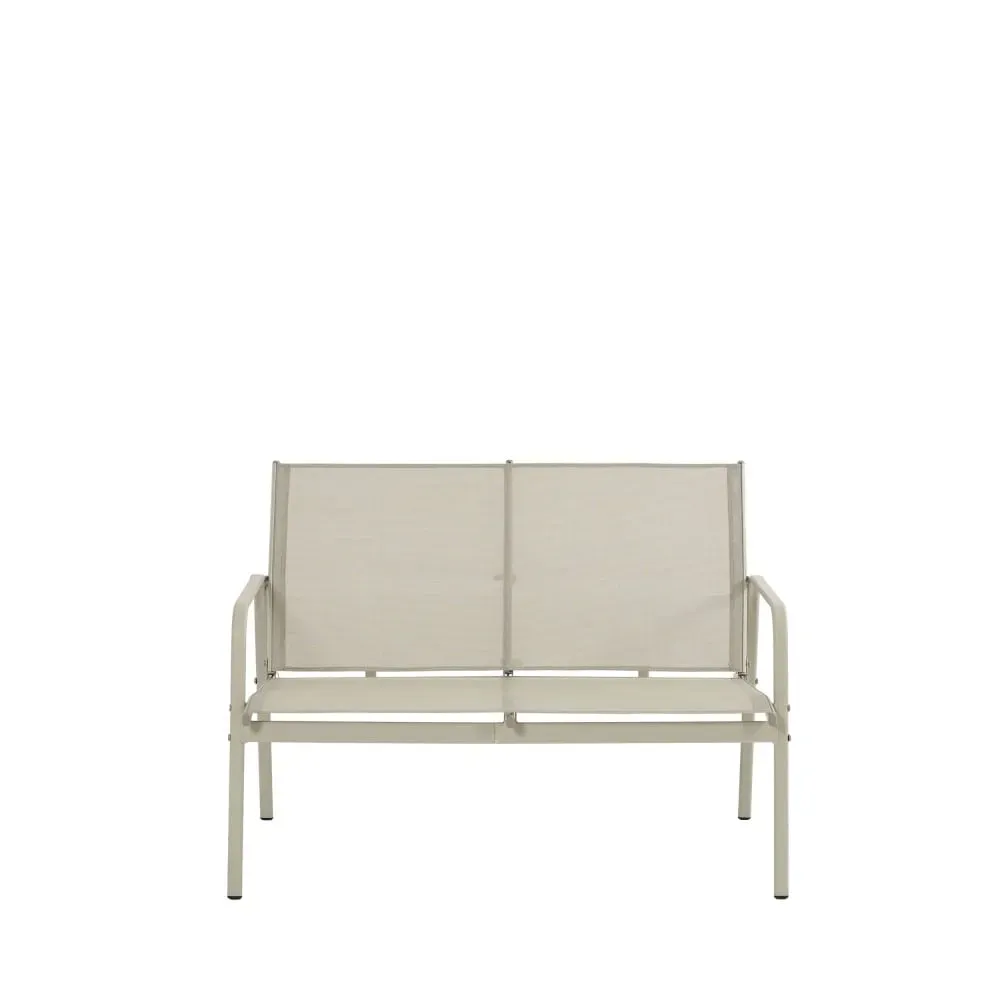 Illustration numéro 3 du produit Salon de jardin 4 personnes en acier et textilène - Beige