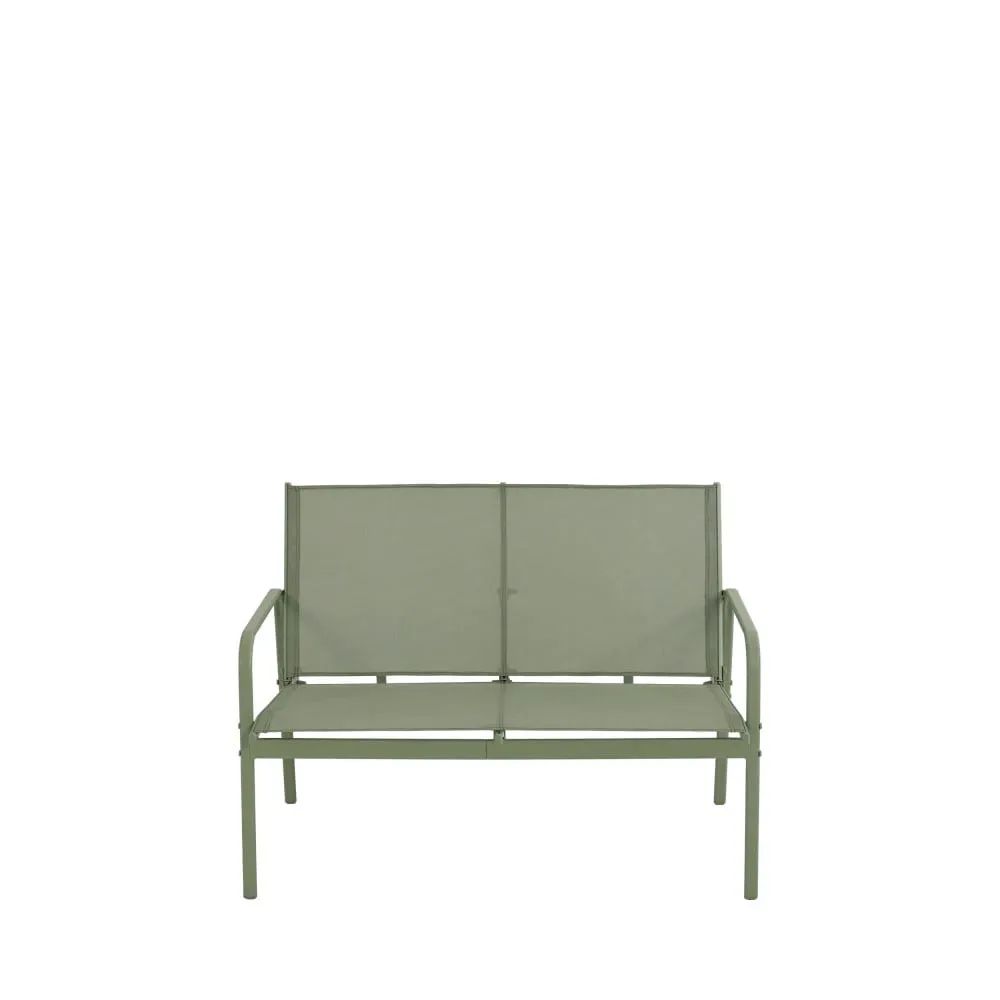 Illustration numéro 3 du produit Salon de jardin 4 personnes en acier et textilène - Vert
