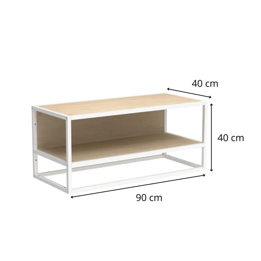 Illustration numéro 3 du produit Lot de 2 étagères  penderies murales bois et métal blanc