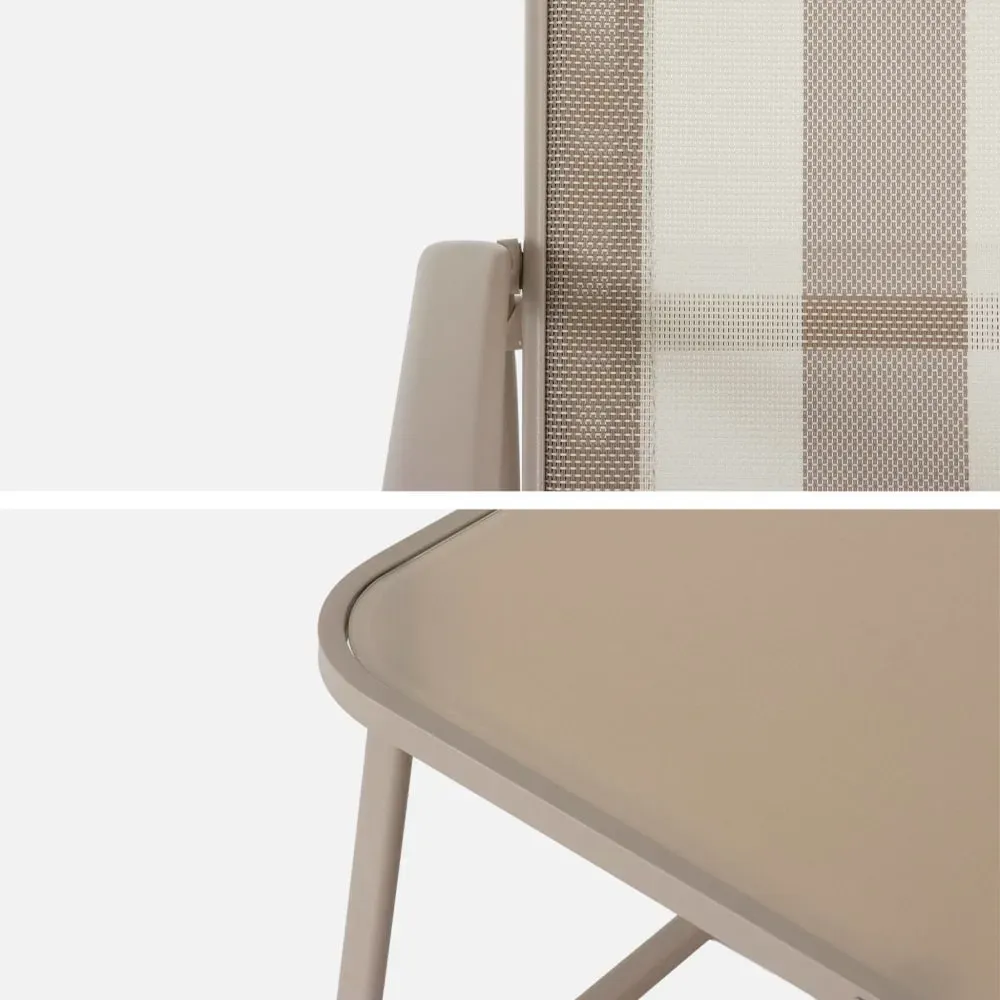 Illustration numéro 3 du produit Salon de jardin en métal et textilène 4 places beige