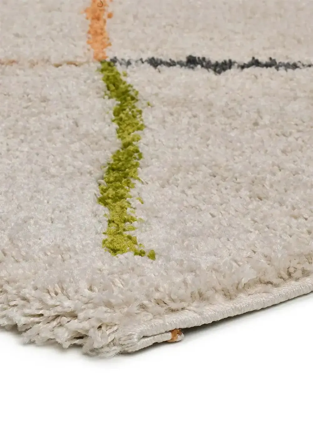 Illustration numéro 3 du produit Tapis shaggy ethnique blanc/multicolore 190x280 cm