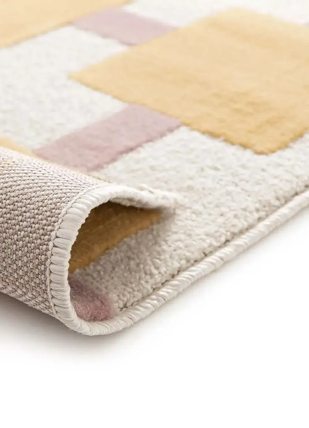 Illustration numéro 3 du produit Tapis géométrique jaune foncé/rose 160x230 cm