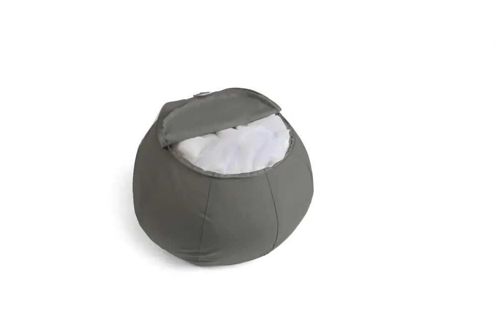 Illustration numéro 3 du produit Pouf extérieur rond déhoussable anthracite 40x60 cm