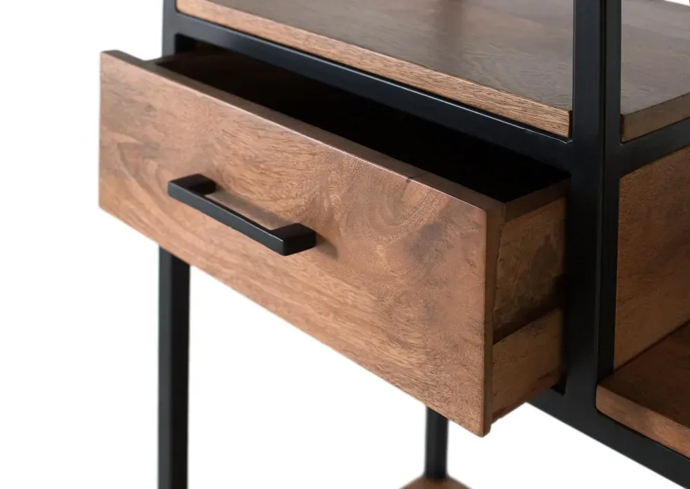 Illustration numéro 3 du produit Bibliothèque avec structure en fer laqué et motif géométrique, 182 cm