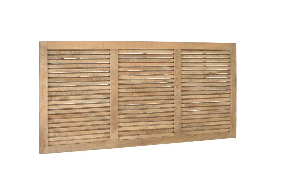 Illustration numéro 3 du produit Tête de lit en bois naturel avec design à lattes horizontales 165 cm