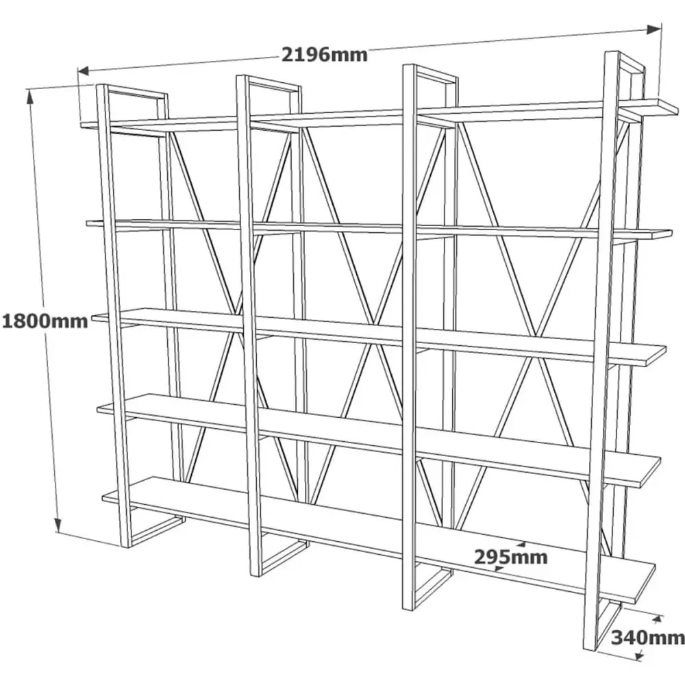 Illustration numéro 3 du produit Etagère 5 niveaux effet bois 220 cm