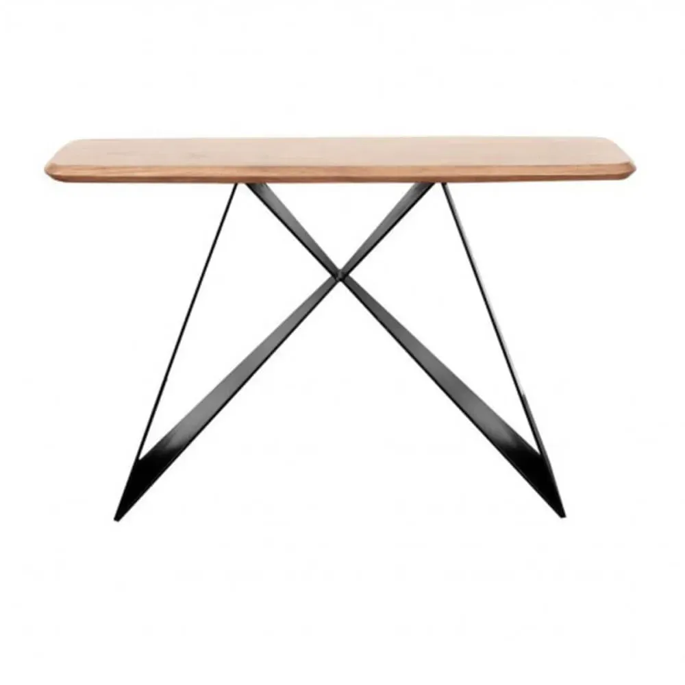 Illustration numéro 3 du produit Console acacia massif avec pieds métal noir forme papillon