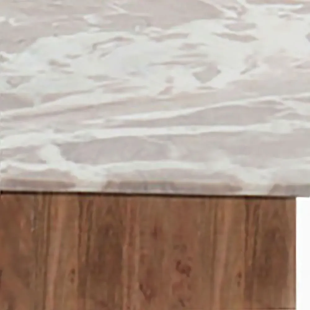 Illustration numéro 3 du produit Bout de canapé plateau marbre naturel piètement acacia