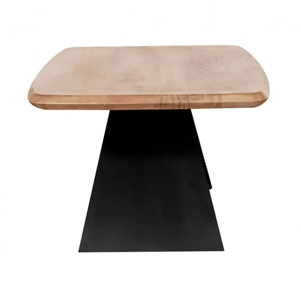 Illustration numéro 3 du produit Table basse acacia massif avec pieds métal noir forme papillon