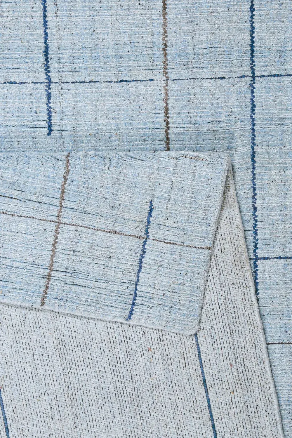 Illustration numéro 3 du produit Tapis tissé à la main Tencel et pure laine bleu 140x200