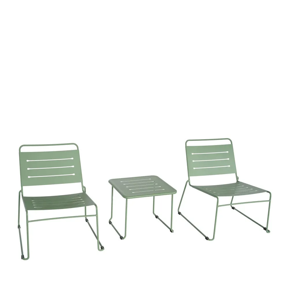 Illustration numéro 3 du produit Salon de jardin 2 personnes en métal - Vert