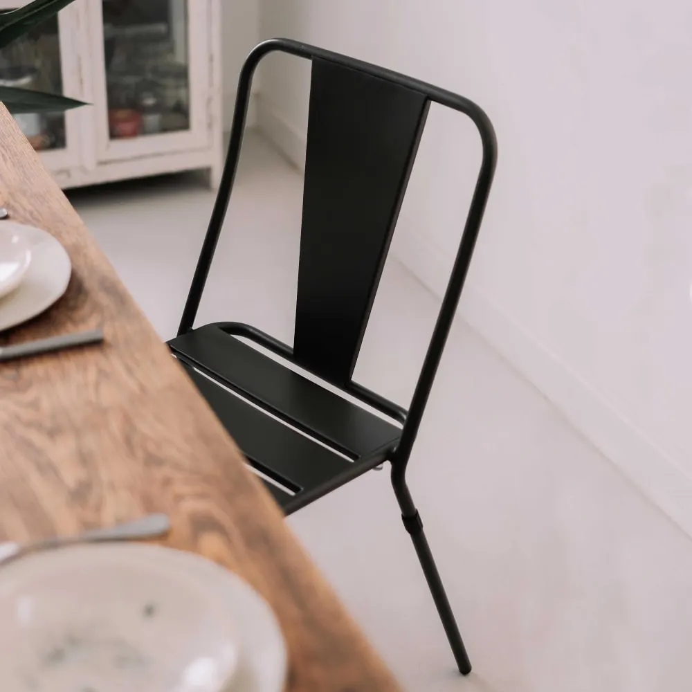 Illustration numéro 3 du produit Chaise en métal anthracite