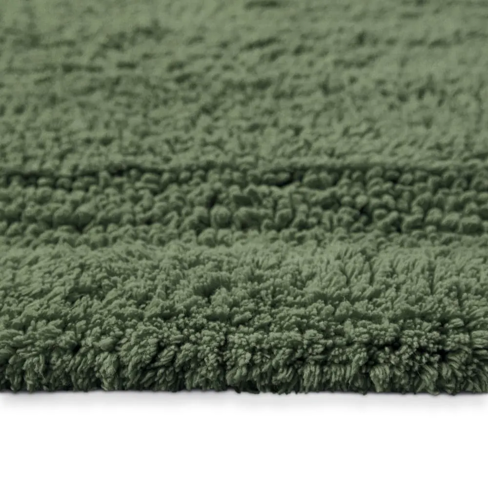 Illustration numéro 3 du produit Tapis de bain vert en coton 60x100