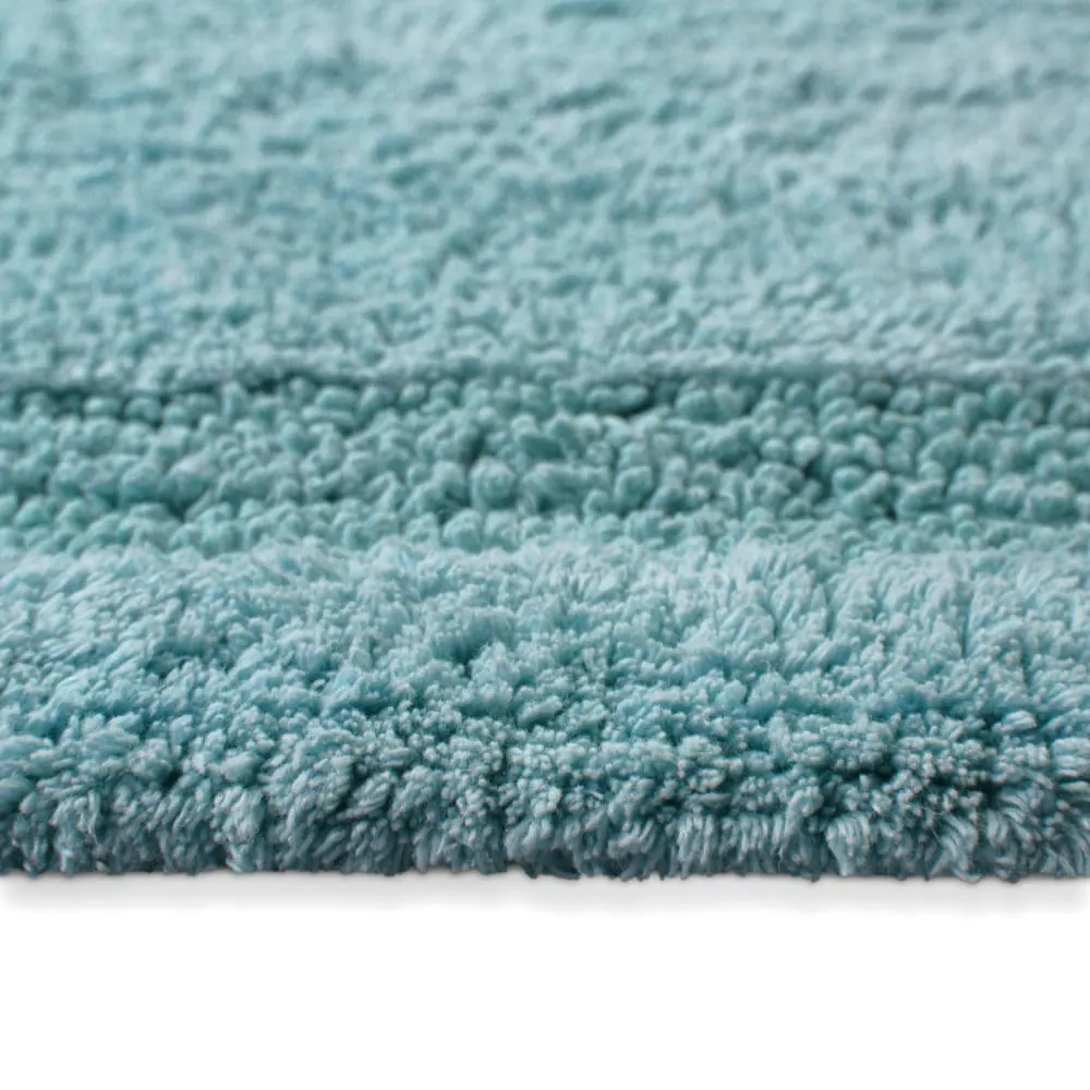 Illustration numéro 3 du produit Tapis de bain bleu gris en coton 80x150