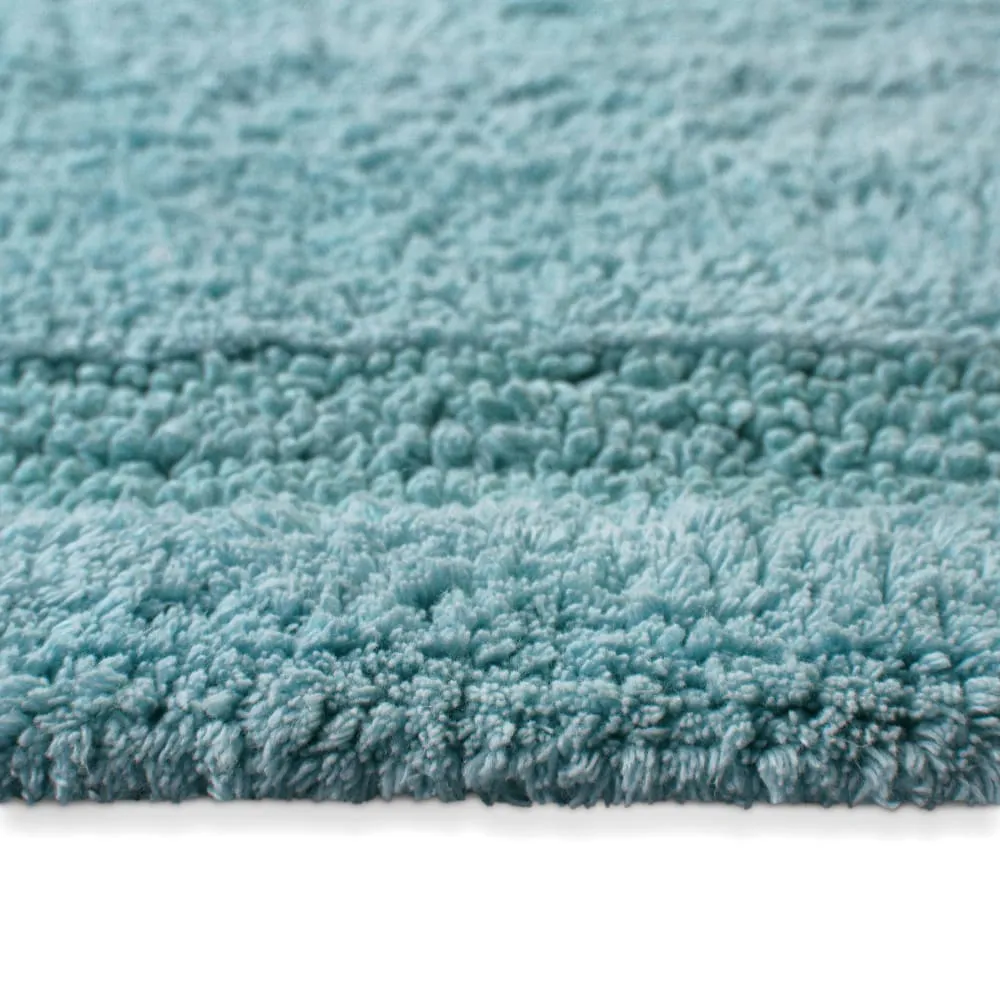 Illustration numéro 3 du produit Tapis de bain bleu gris en coton 70x120