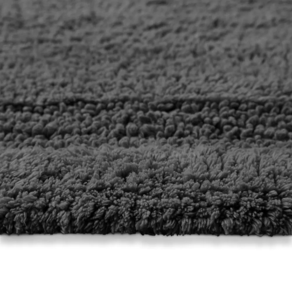 Illustration numéro 3 du produit Tapis de bain gris granit rond en coton 80 rd.
