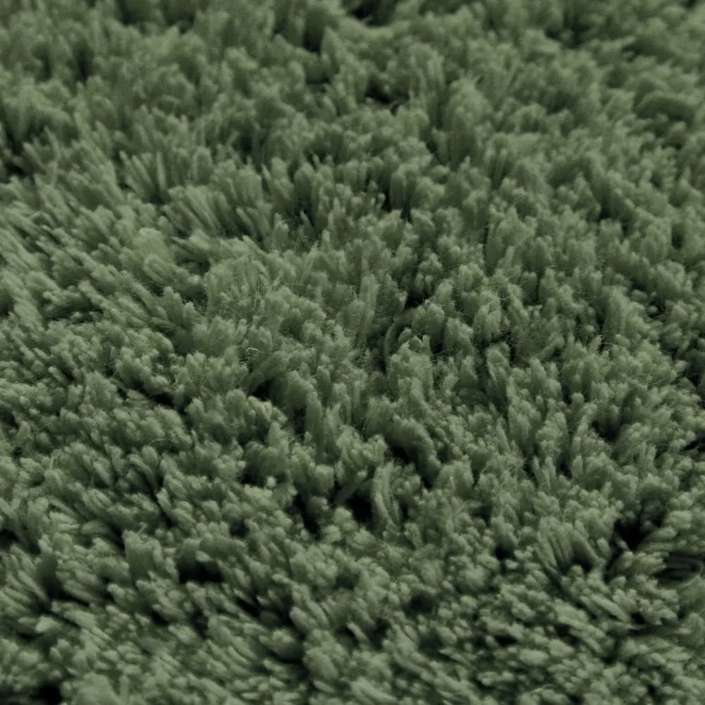 Illustration numéro 3 du produit Tapis de bain vert rond en coton 80 rd.