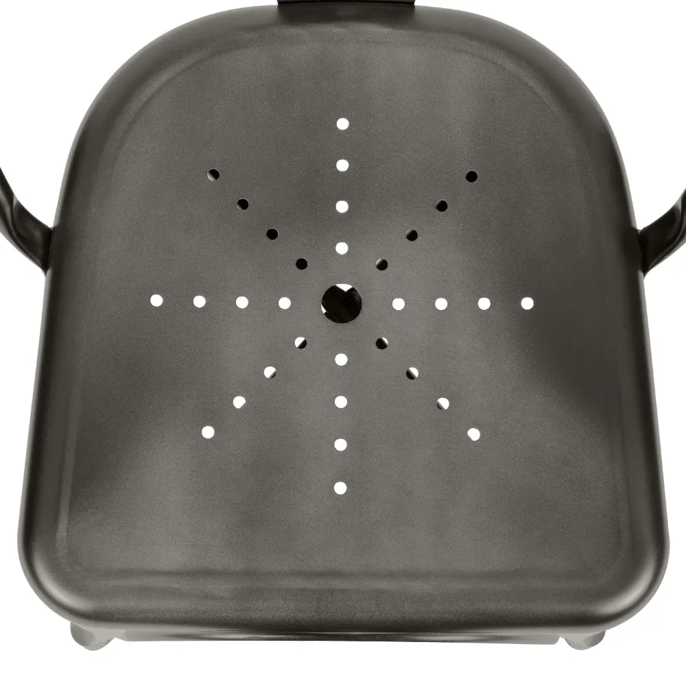 Illustration numéro 3 du produit Lot de 2 chaises en métal gris