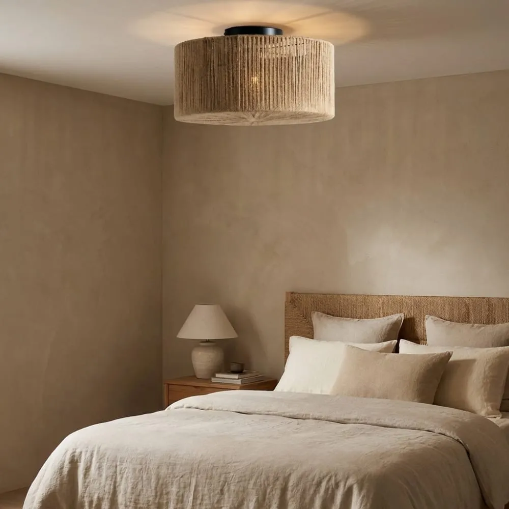 Illustration numéro 3 du produit Plafonnier boho corde jute naturel Ø40 cm