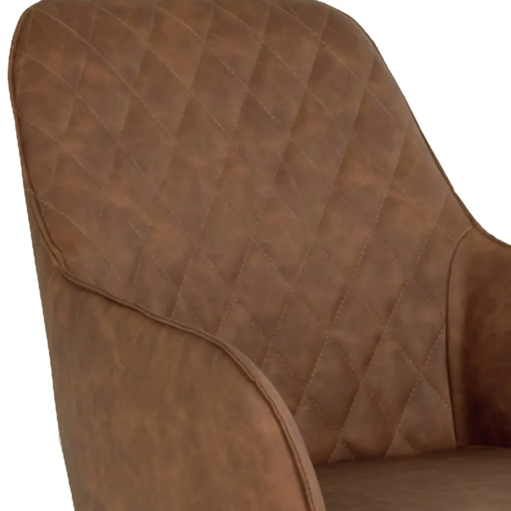 Illustration numéro 3 du produit Chaise pivotante 360° en pu vintage marron