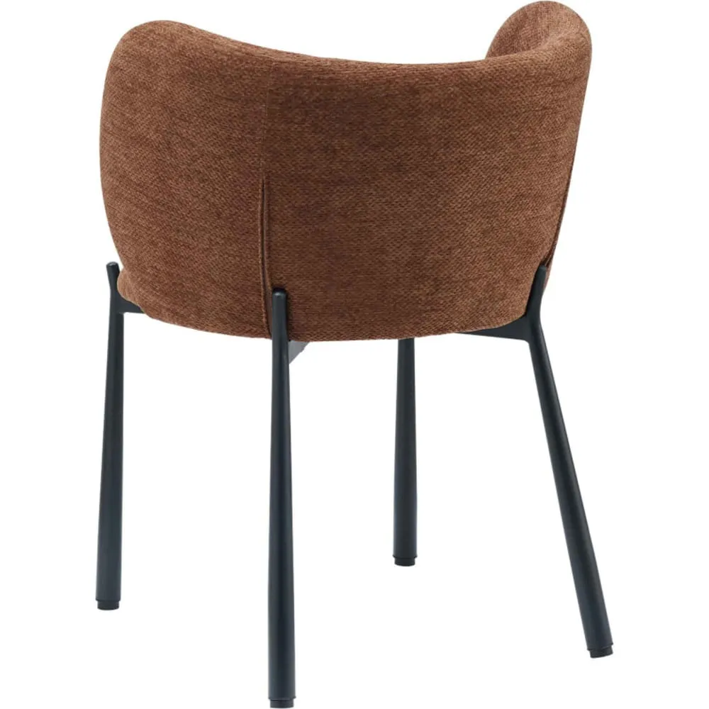 Illustration numéro 3 du produit Fauteuil de table en tissu Luxury Terracotta (x2)