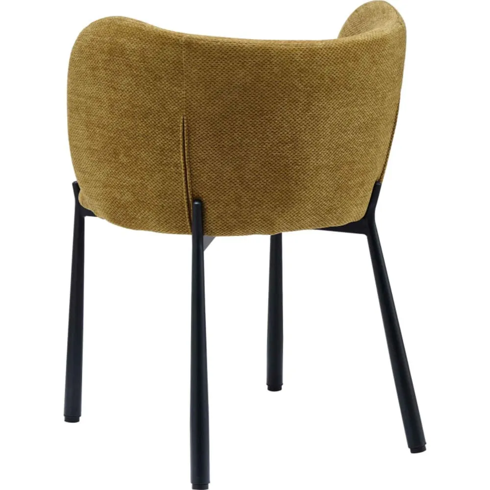 Illustration numéro 3 du produit Fauteuil de table en tissu Luxury Moutarde (x2)