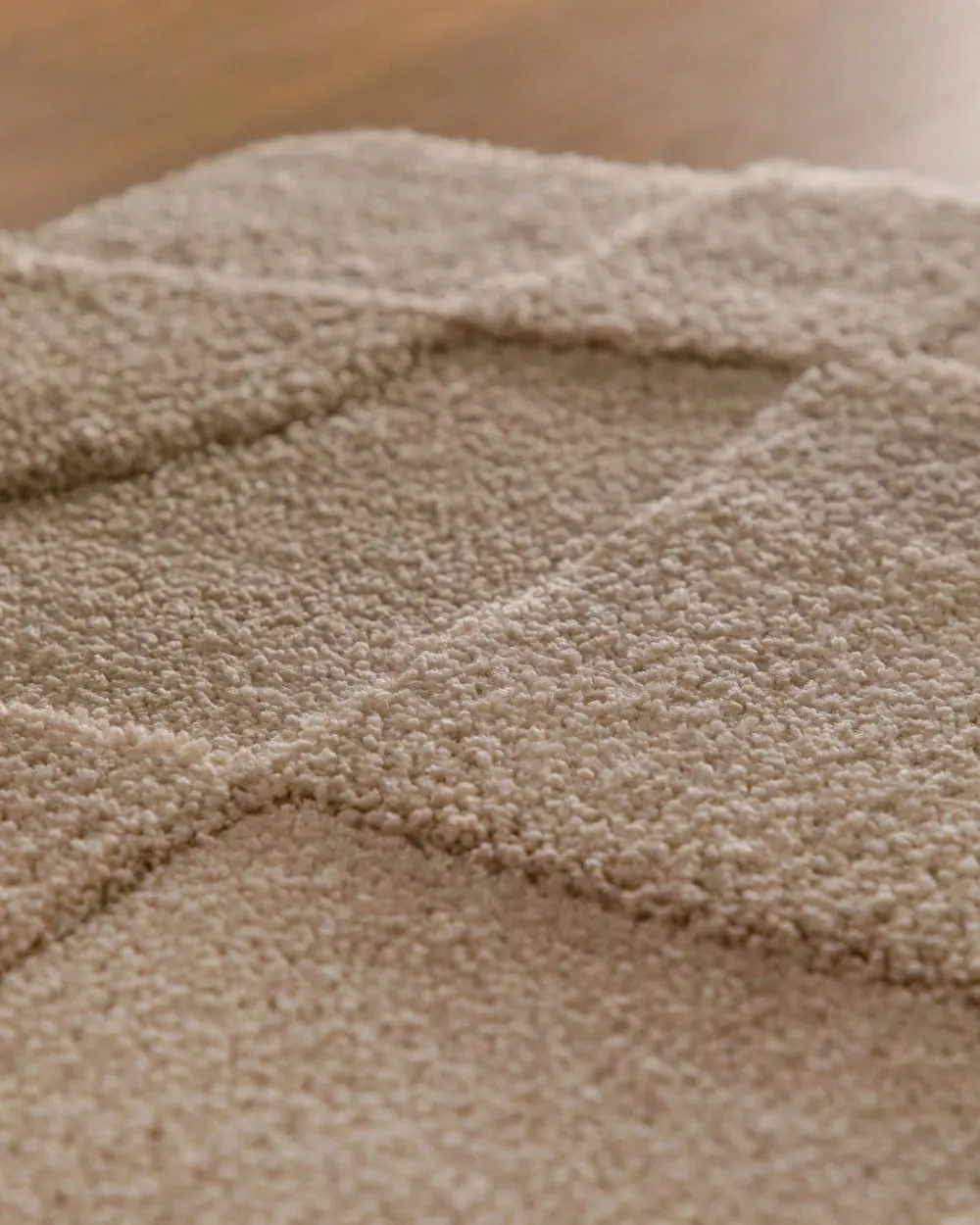 Illustration numéro 3 du produit Tapis de bain à relief beige sable 55x65
