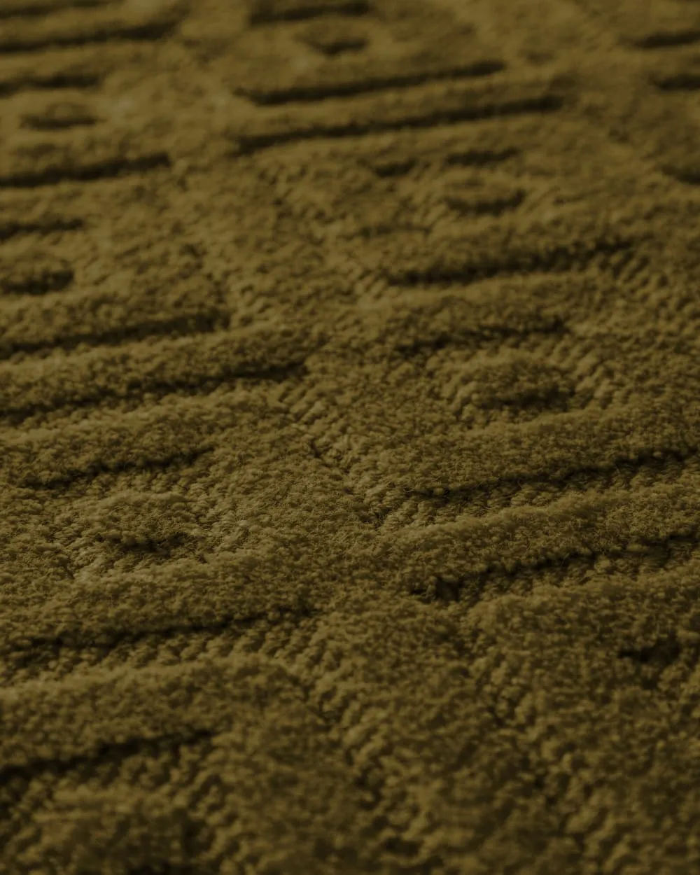 Illustration numéro 3 du produit Tapis en laine avec relief vert olive foncé 140x200