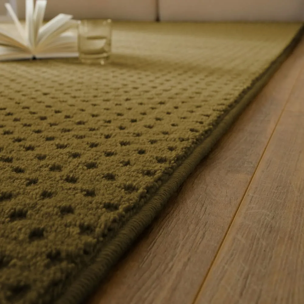Illustration numéro 3 du produit Tapis en laine avec relief vert olive 160x230