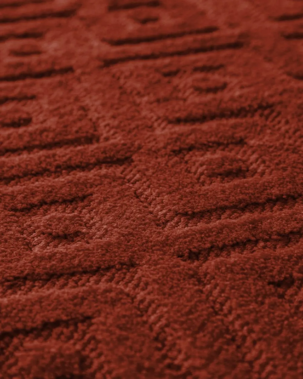 Illustration numéro 3 du produit Tapis en laine avec relief rouge brique140x200