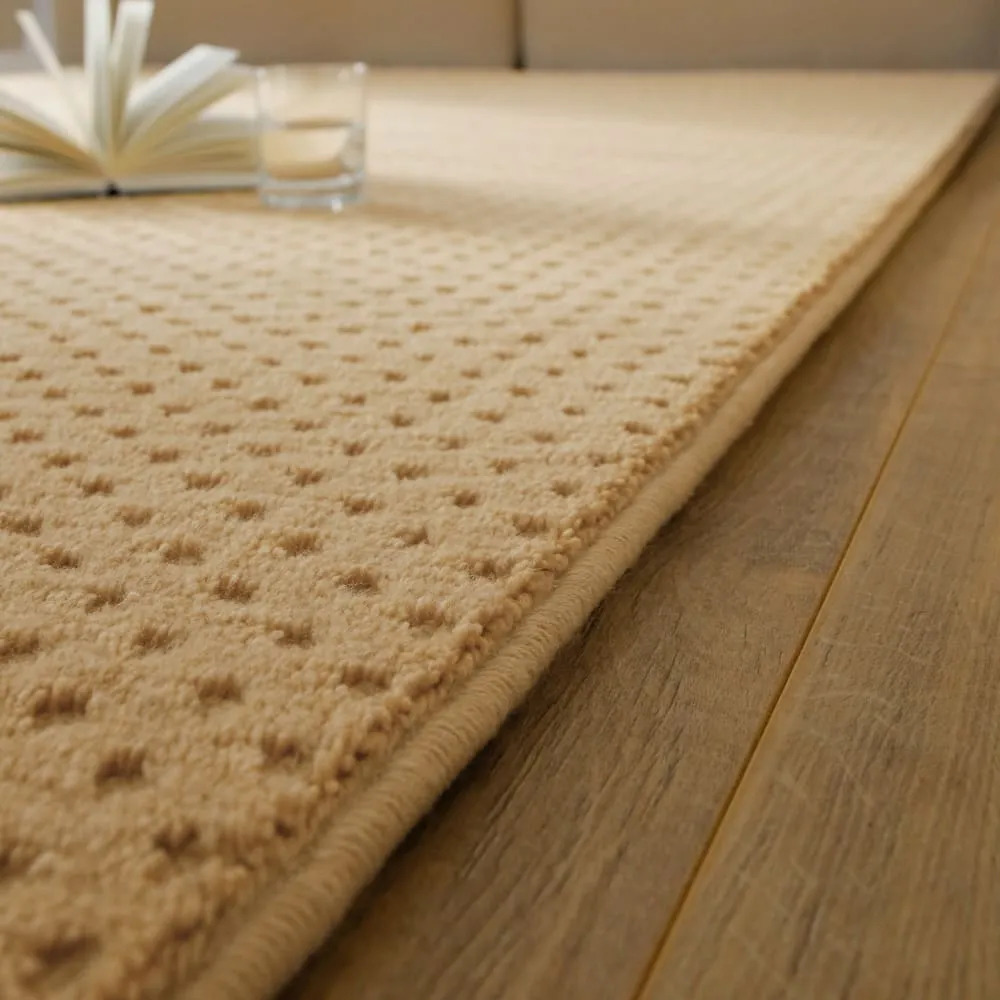 Illustration numéro 3 du produit Tapis en laine avec relief beige sable 160x230